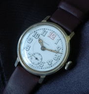 Maban porcelain dial antique vintage 15 jewel 2 adj